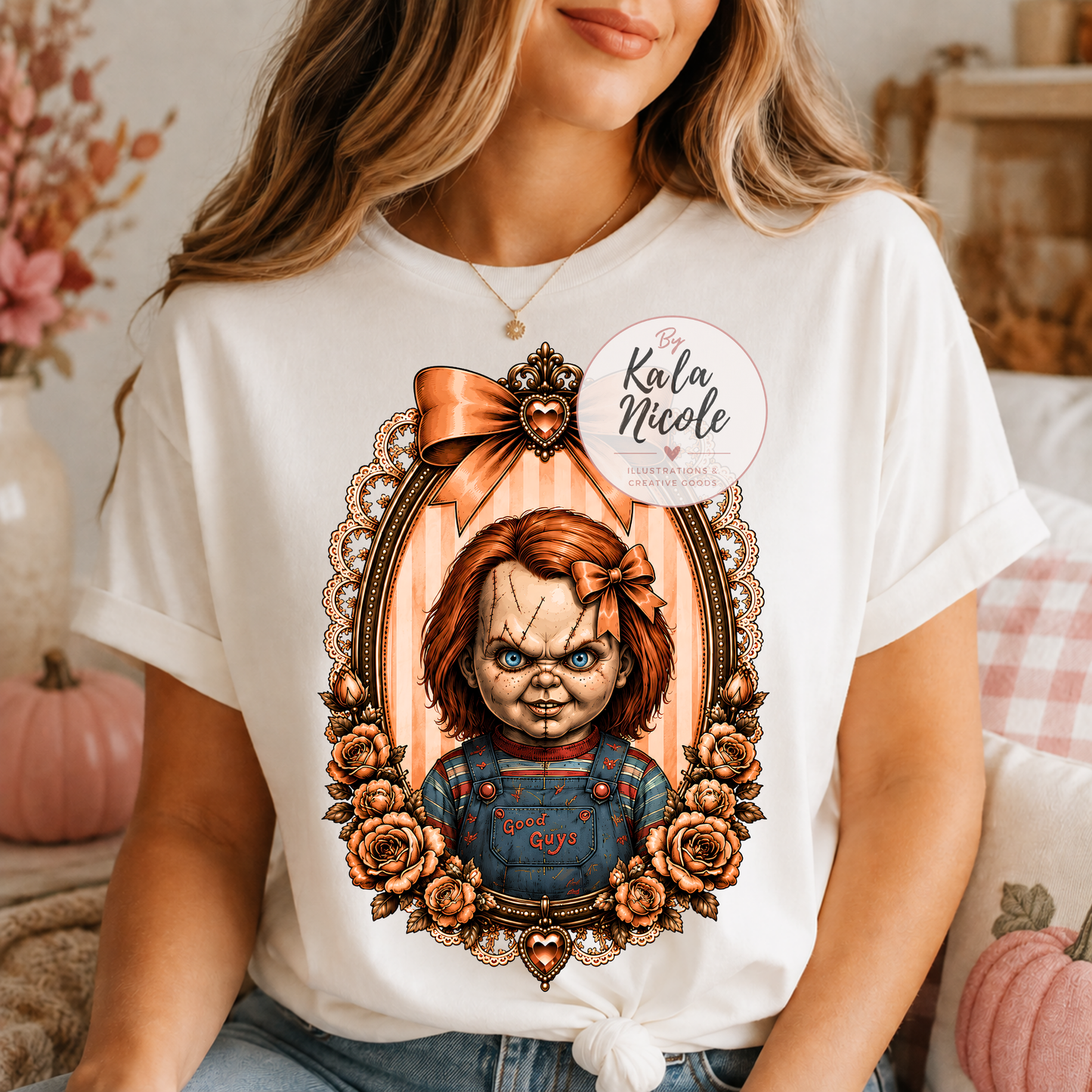 Coquette Horror Portrait PNG | Scary Doll Slasher