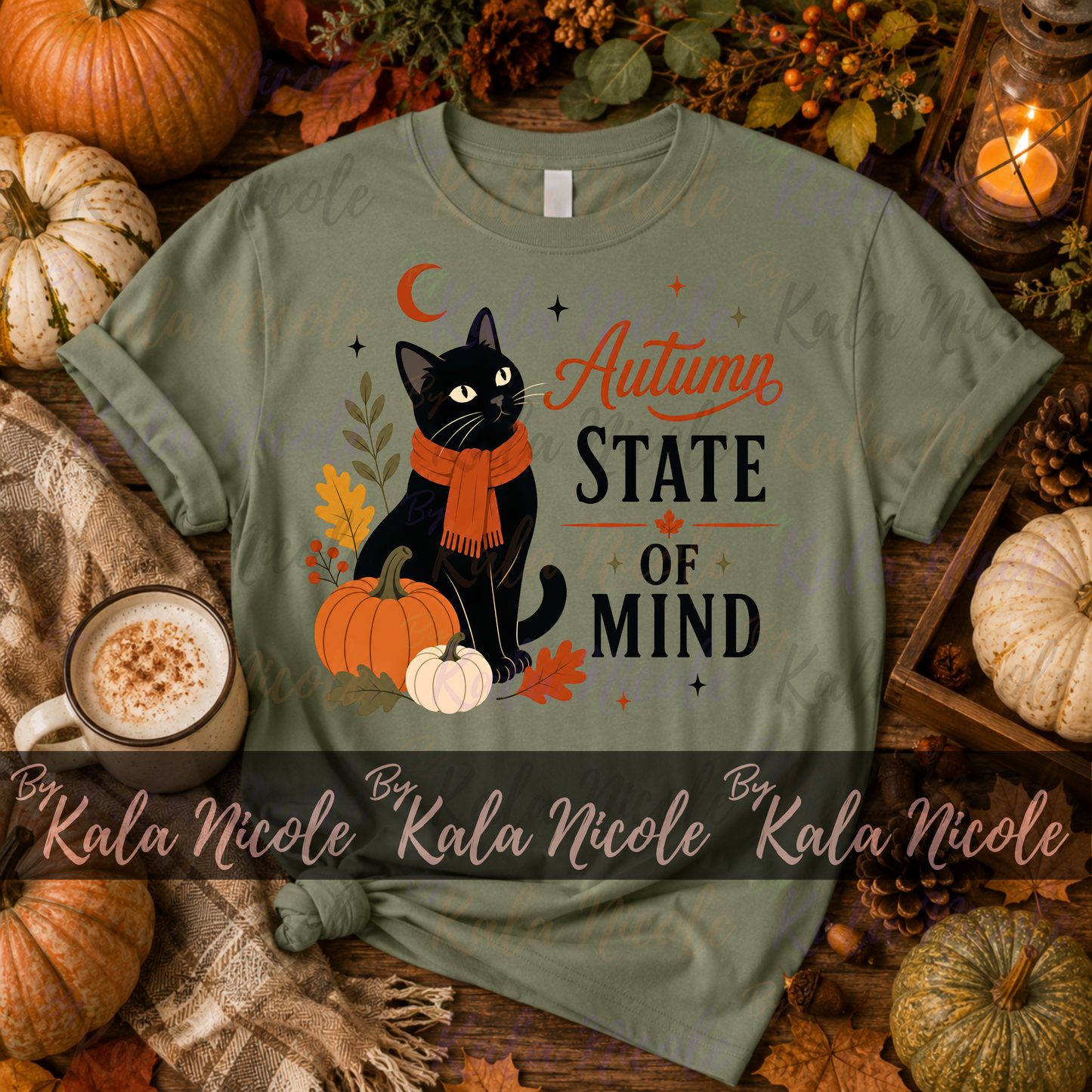 Black Cat PNG | Autumn State of Mind PNG
