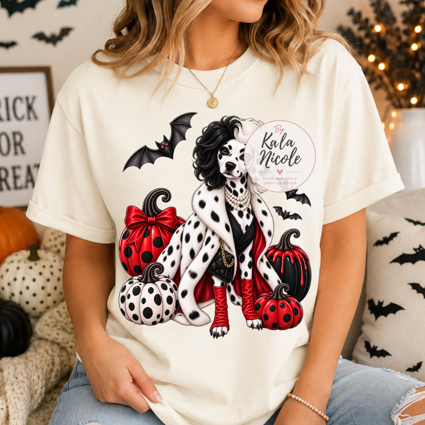 Dalmatian Cruella De Vil Halloween PNG