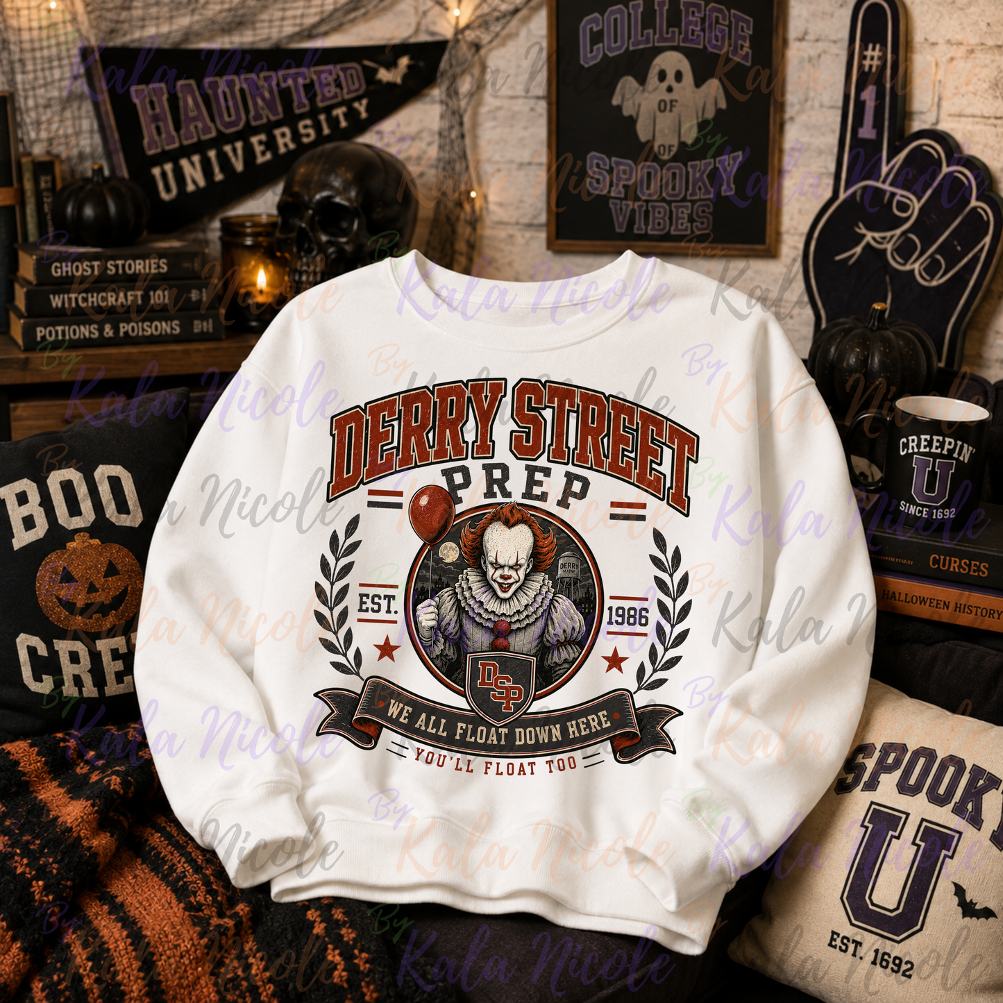 Derry Street Prep PNG | Vintage College Horror PNG