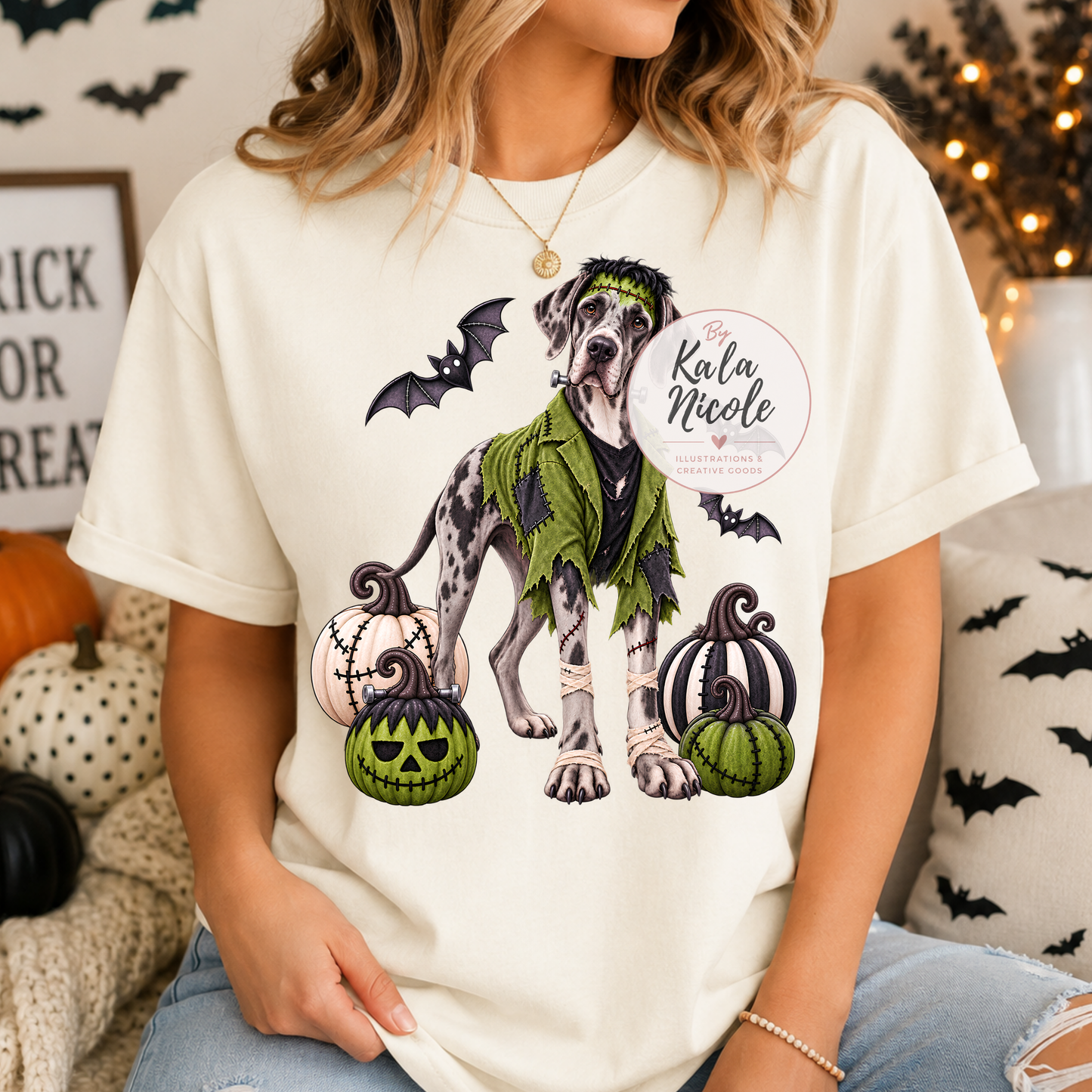 Great Dane Frankenstein Halloween PNG