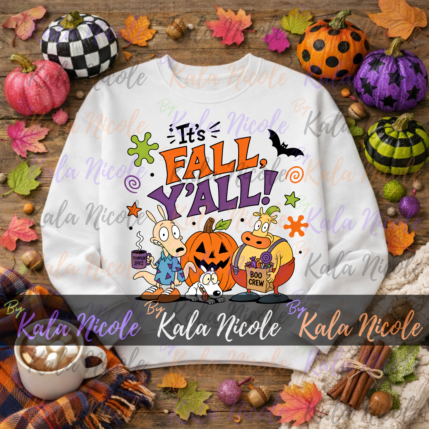 90s Cartoon It's Fall Y'all PNG