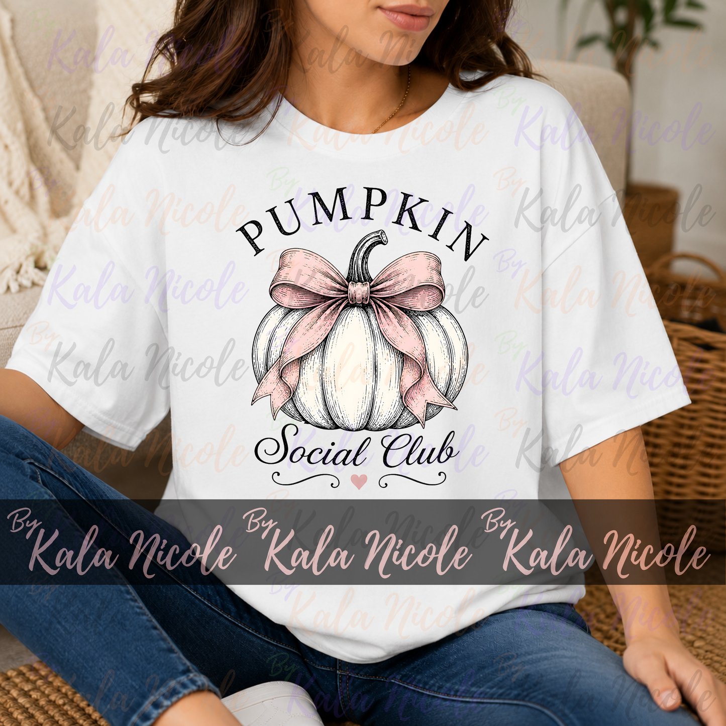Pumpkin Social Club PNG | Vintage Coquette Pumpkin PNG