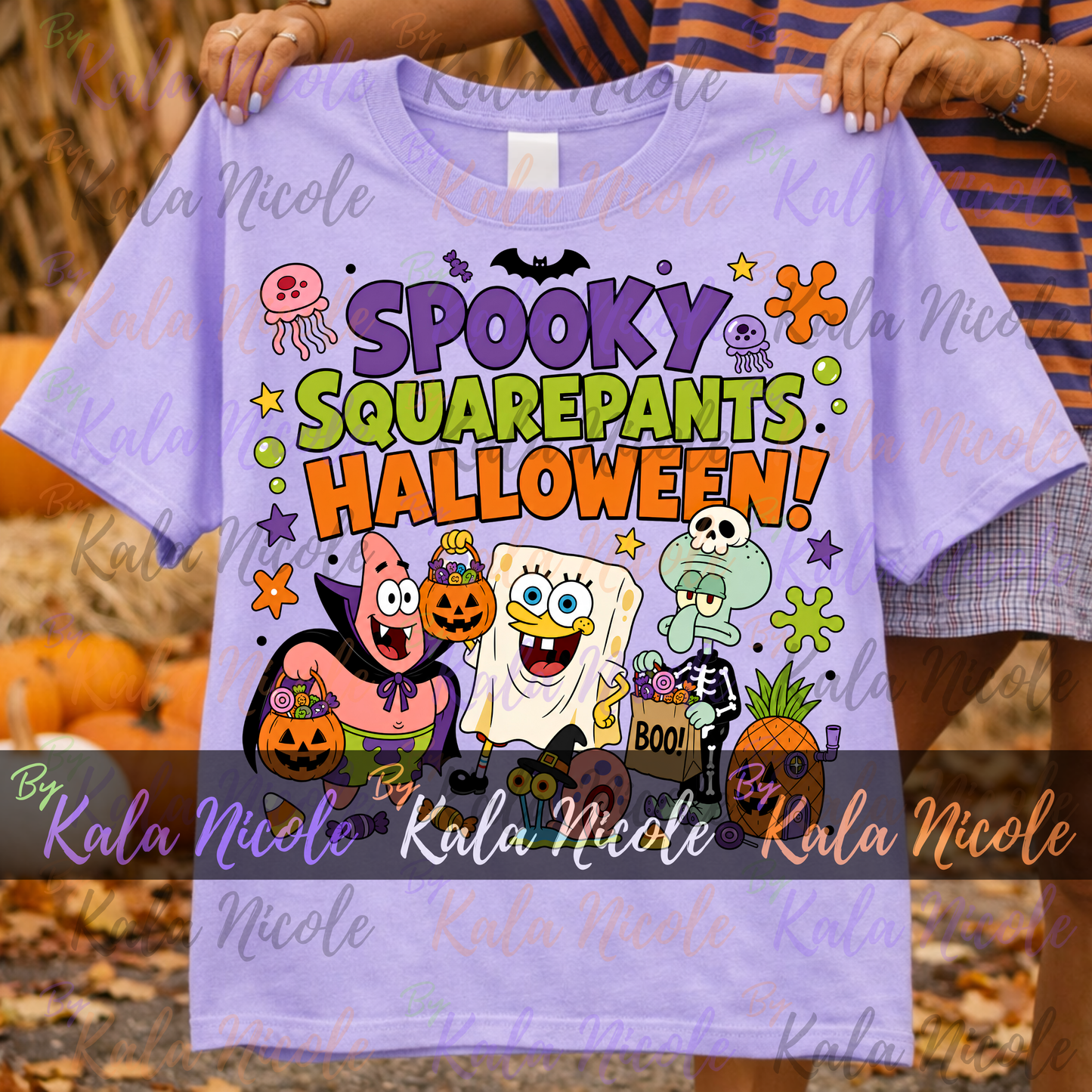 90s Cartoon Spooky Squarepants Halloween PNG
