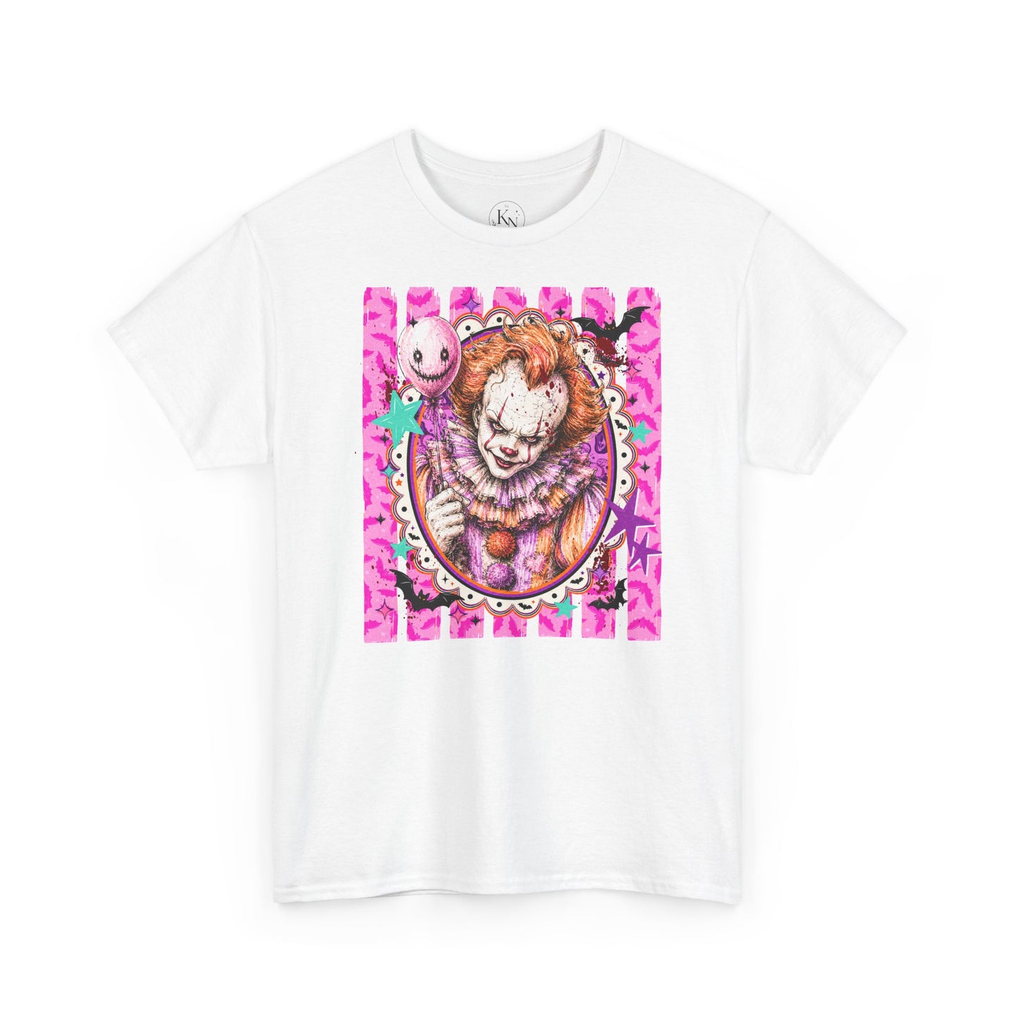 Pennywise Portrait Tee — Colorful Spooky Horror Shirt