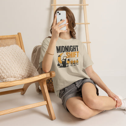 Midnight Shift Pop Art Tee — Moon & Stars 'Clocking In' Night Tee