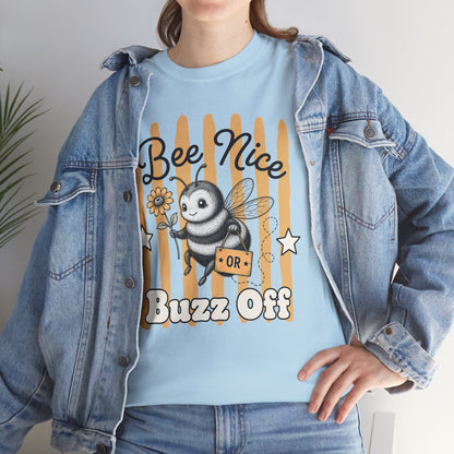 Bee Nice or Buzz Off Retro Bee Graphic Tee