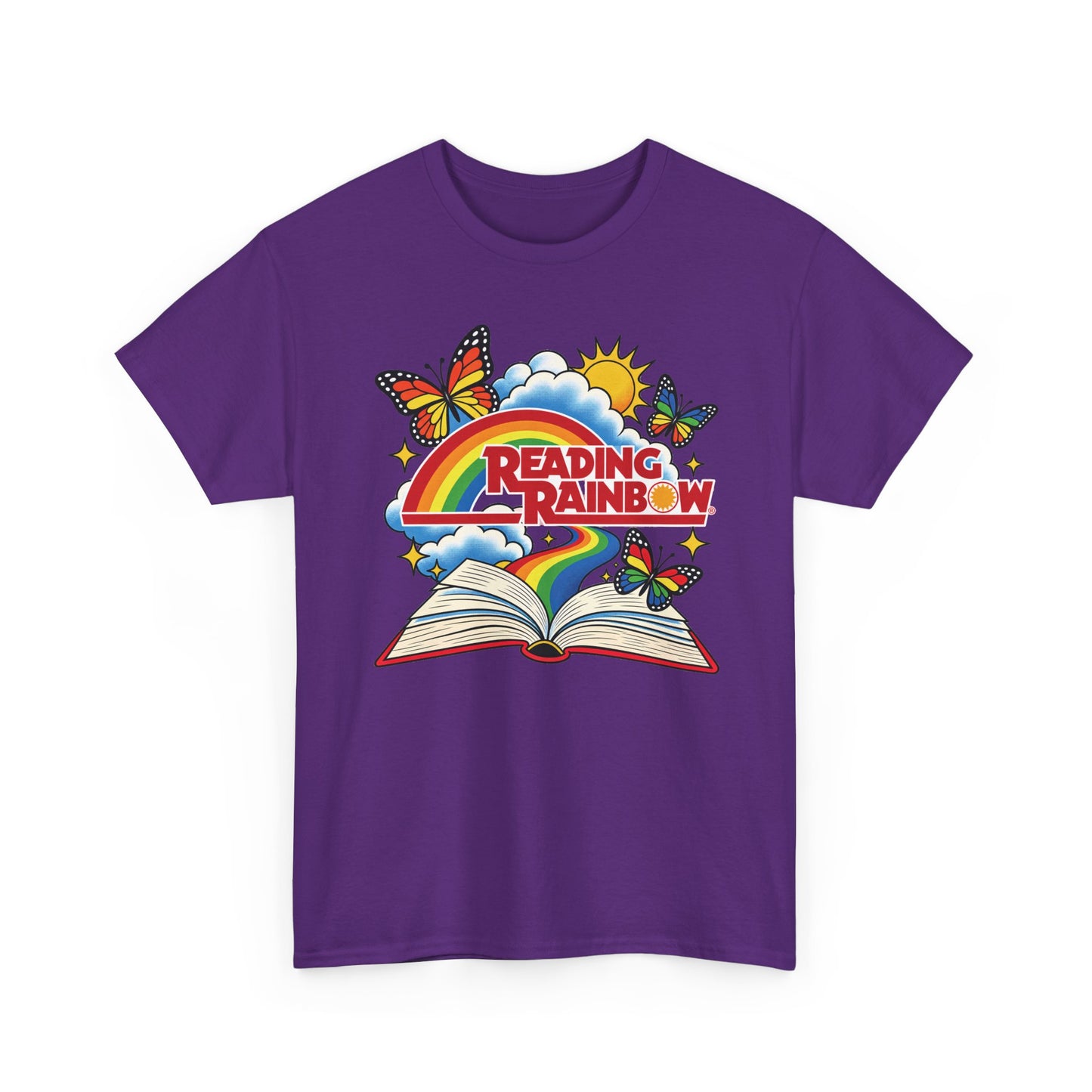 Rainbow & Butterflies Retro Book Graphic Tee