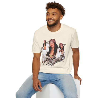 Aaliyah Tribute T-Shirt — Vintage 90s R&B Bandana Graphic Tee