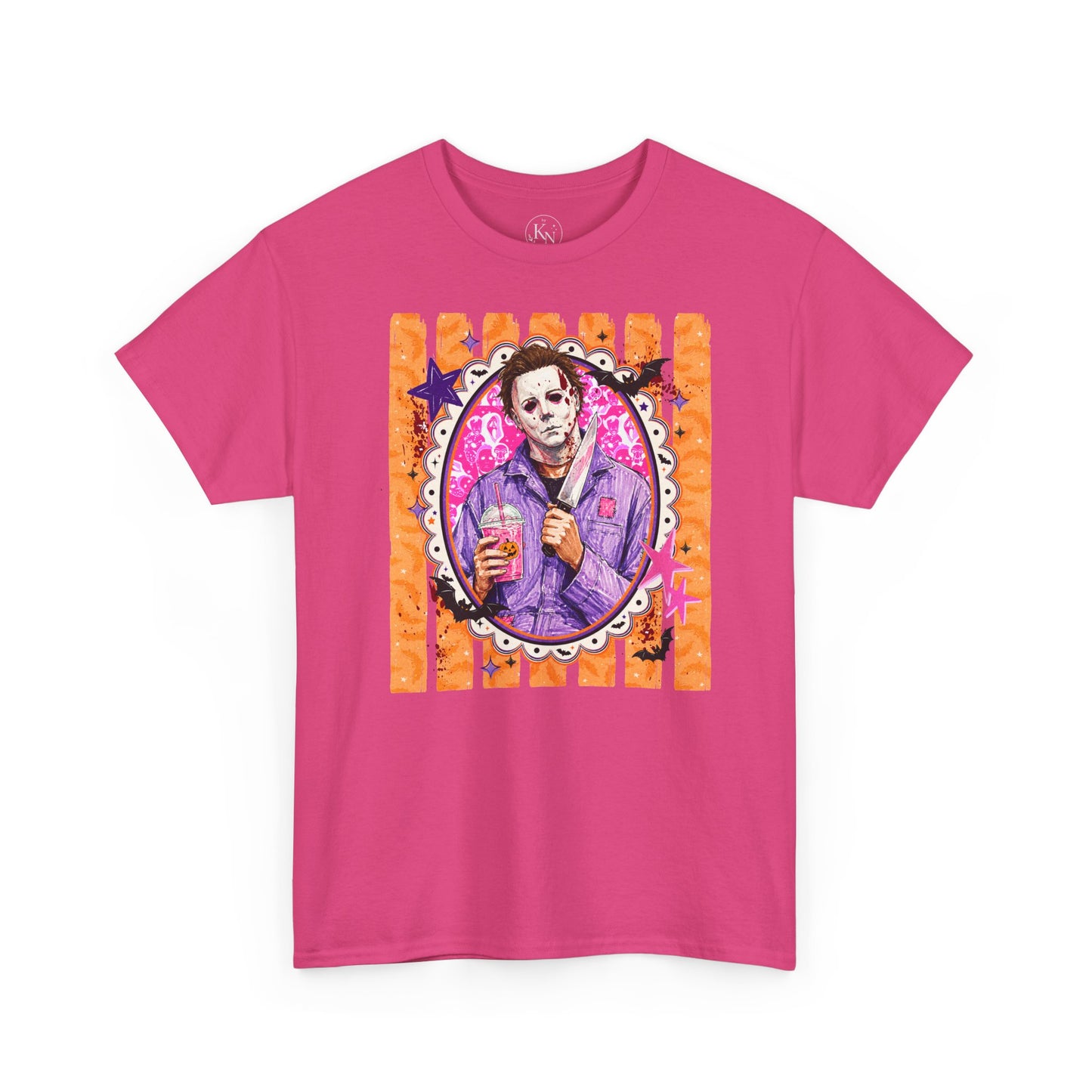 Halloween Michael Myers Portrait Tee — Colorful Spooky Horror Shirt