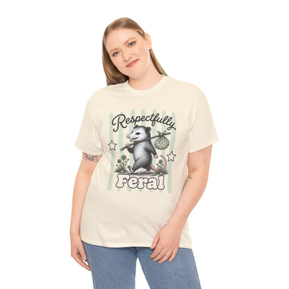 Respectfully Feral Retro Possum Graphic Tee