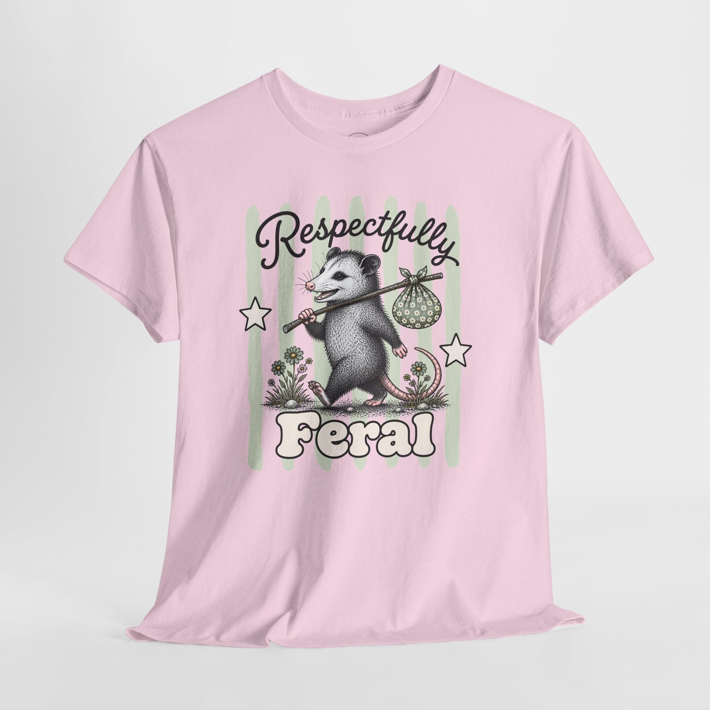Respectfully Feral Retro Possum Graphic Tee
