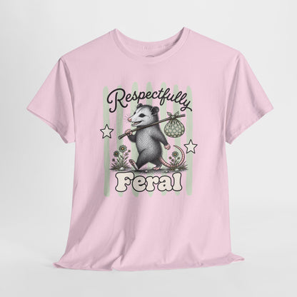 Respectfully Feral Retro Possum Graphic Tee