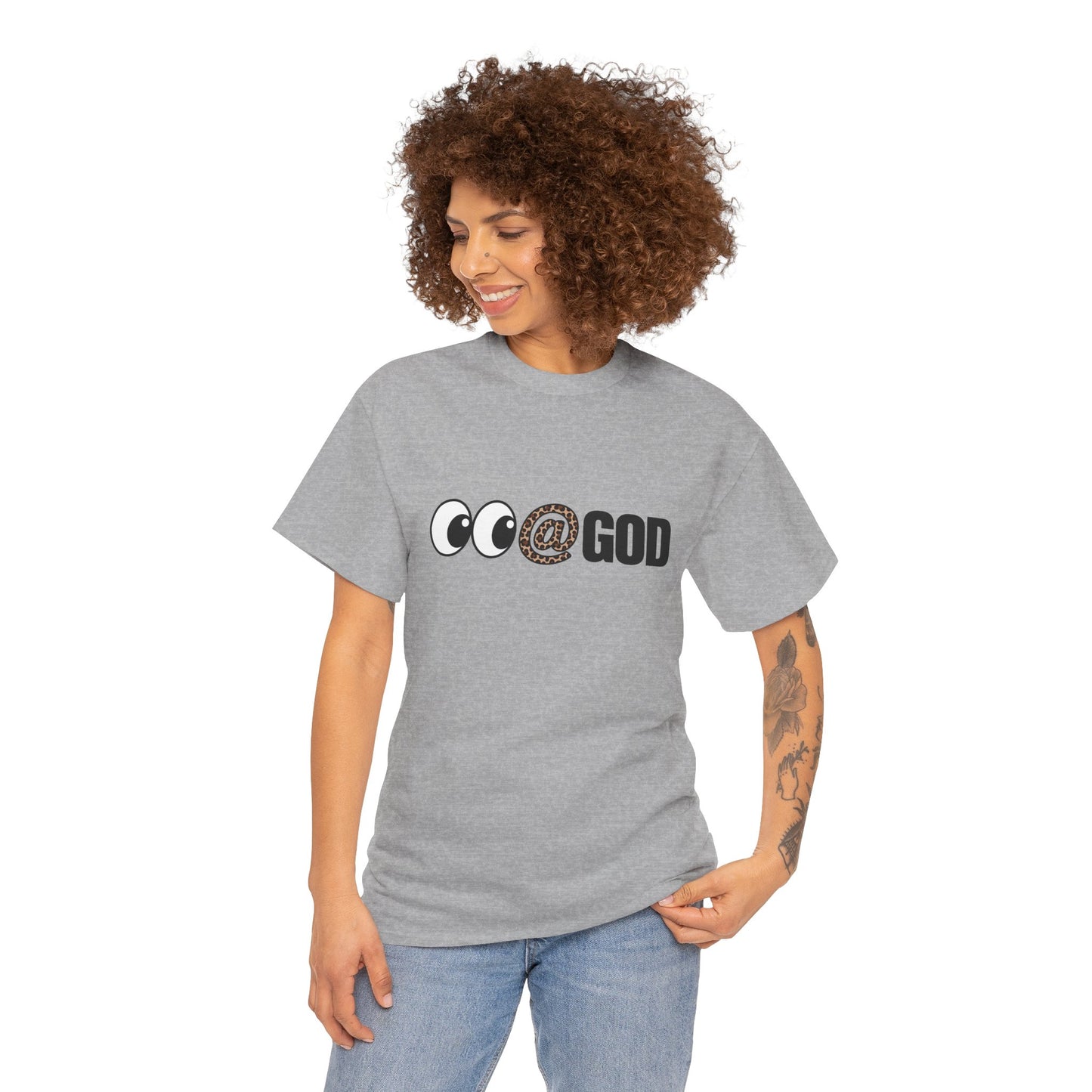 Look At God Leopard Print Graphic Tee