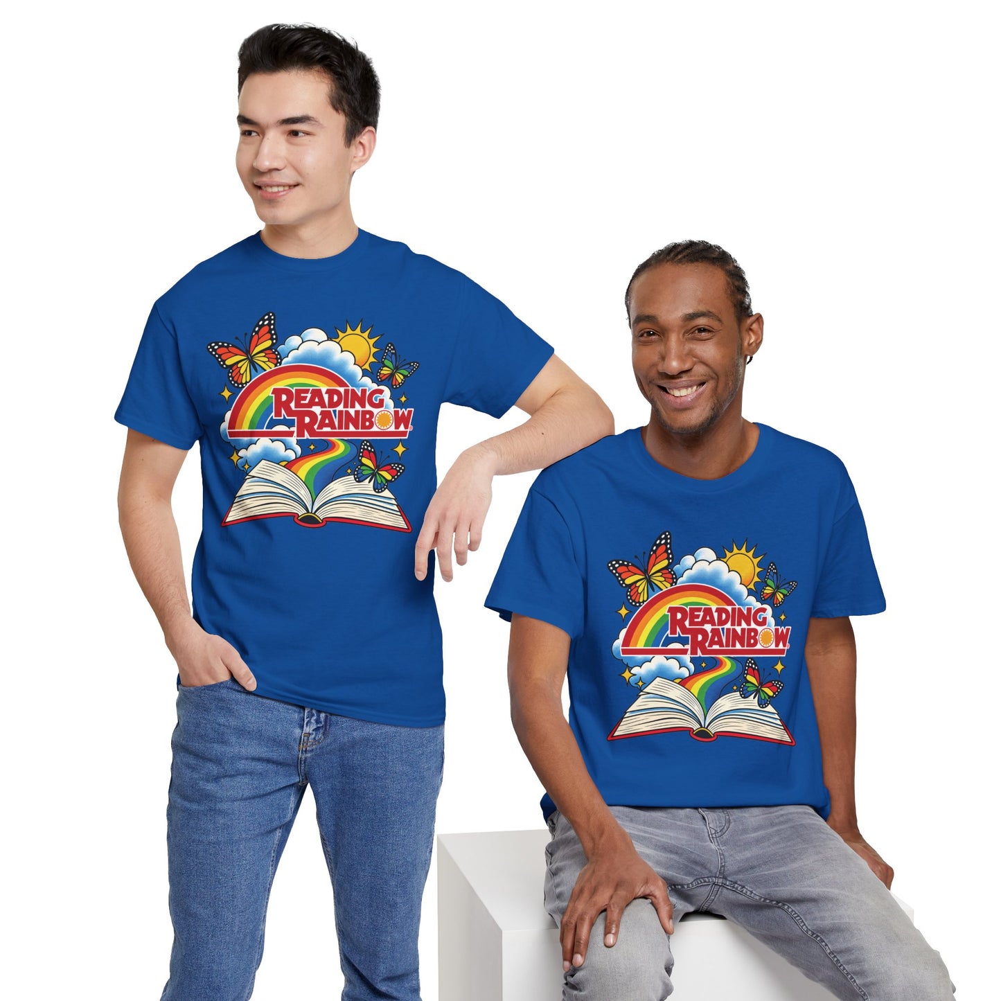 Rainbow & Butterflies Retro Book Graphic Tee