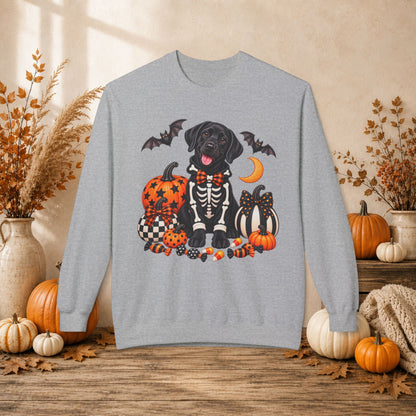Black Lab Skeleton Halloween Sweatshirt