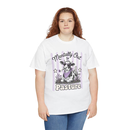 Mentally Out to Pasture Retro Cow Graphic Tee