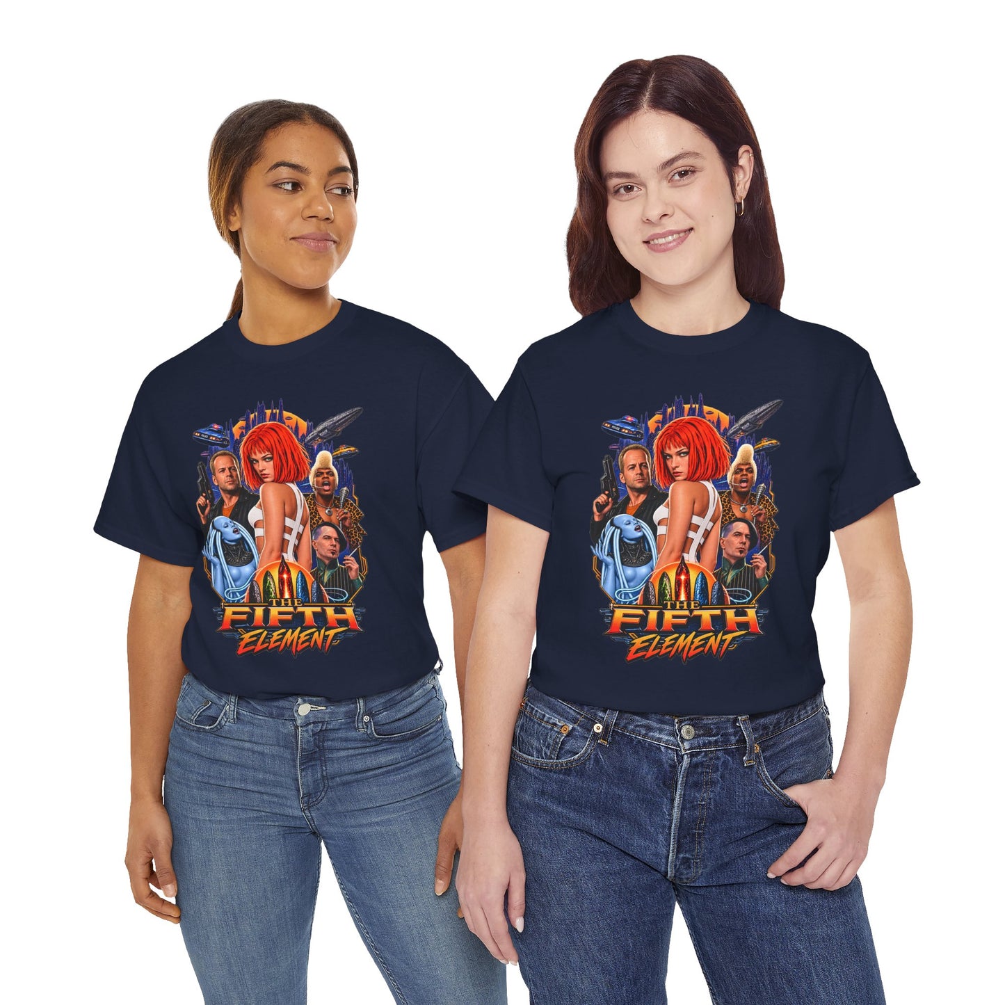 Retro Sci-Fi Character Collage Graphic Tee