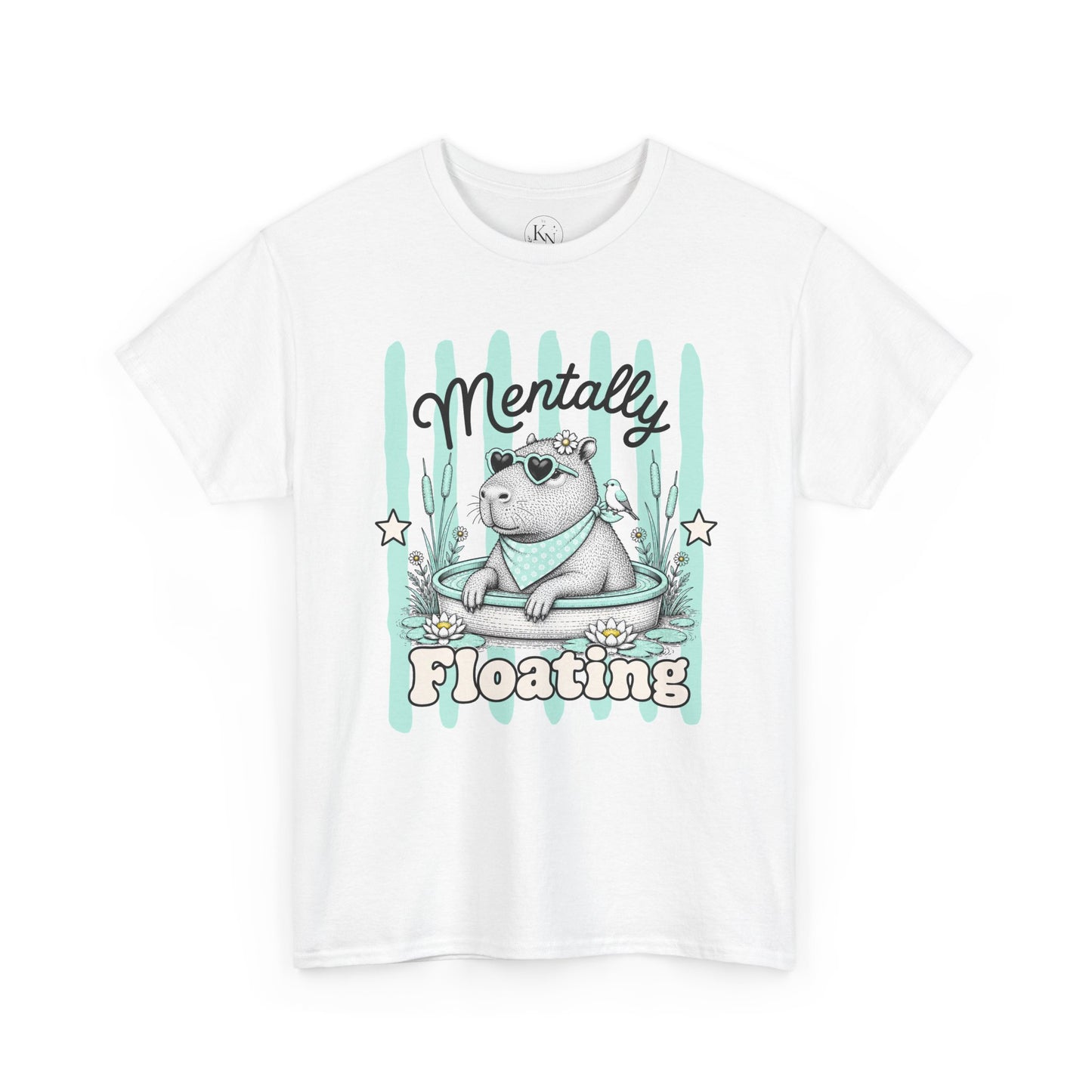 Mentally Floating Retro Capybara Graphic Tee