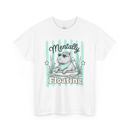 Mentally Floating Retro Capybara Graphic Tee