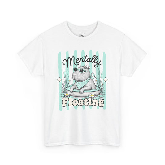 Mentally Floating Retro Capybara Graphic Tee