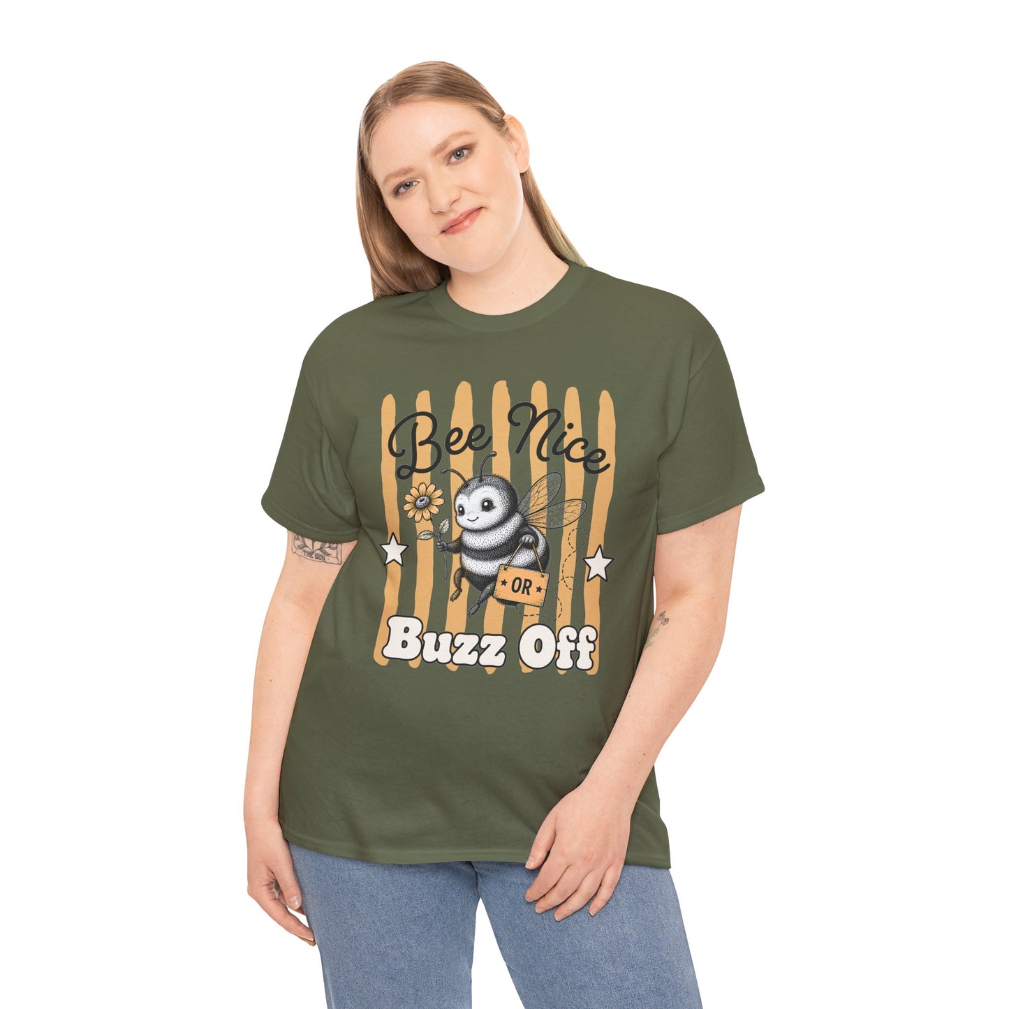 Bee Nice or Buzz Off Retro Bee Graphic Tee