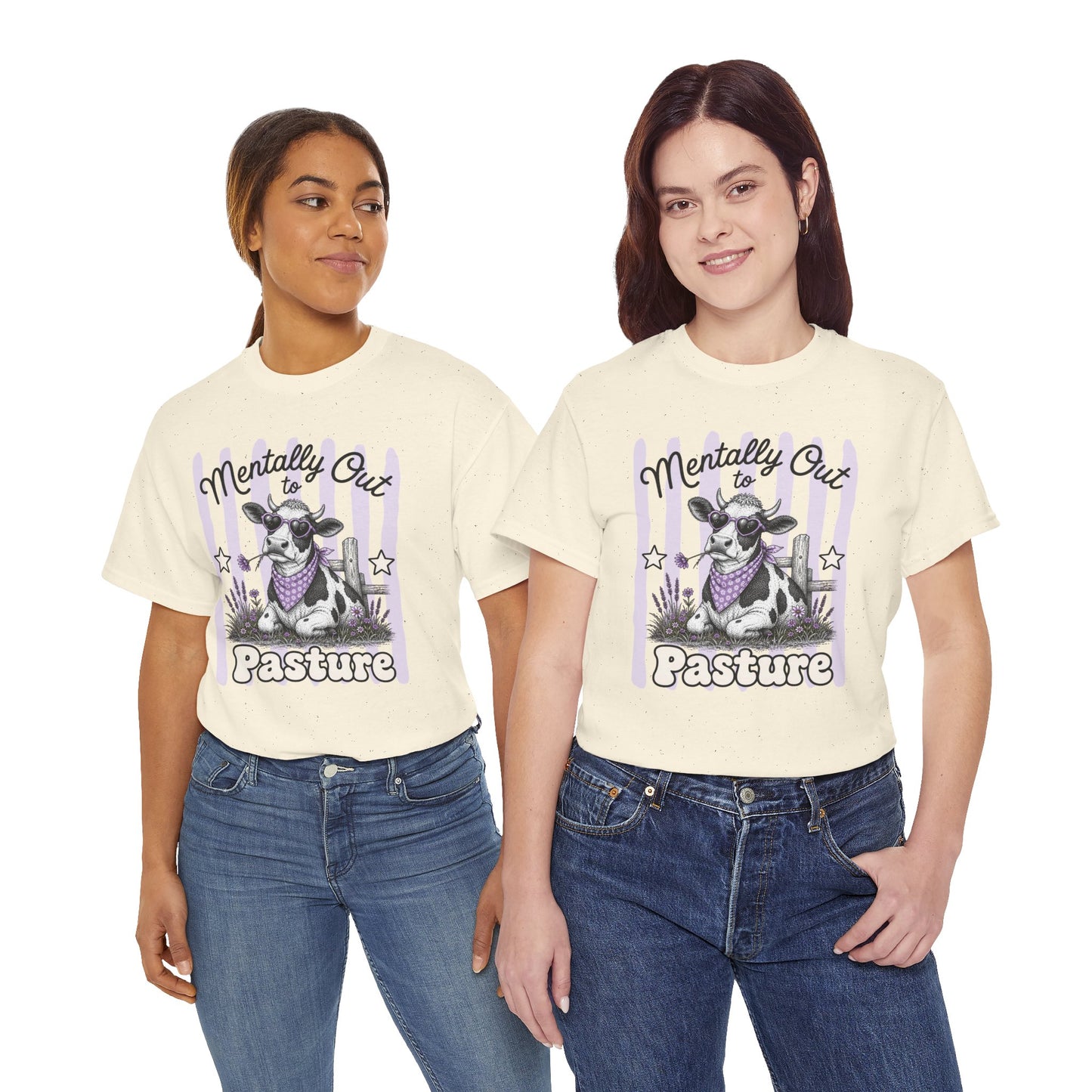 Mentally Out to Pasture Retro Cow Graphic Tee