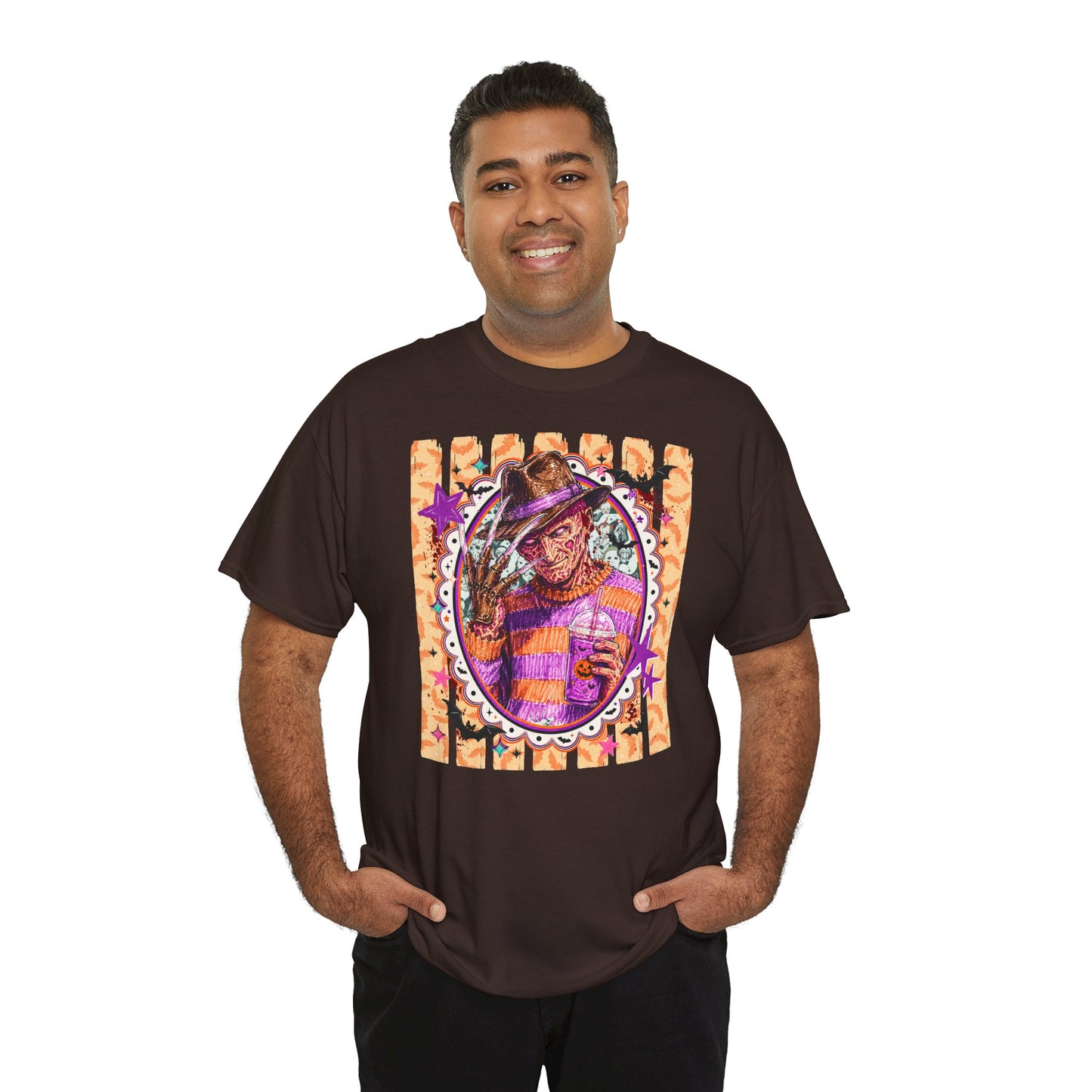 Freddy Krueger Portrait Tee — Colorful Spooky Horror Shirt