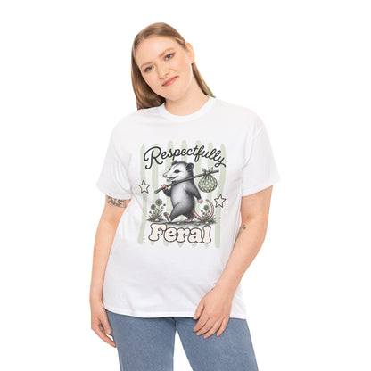 Respectfully Feral Retro Possum Graphic Tee