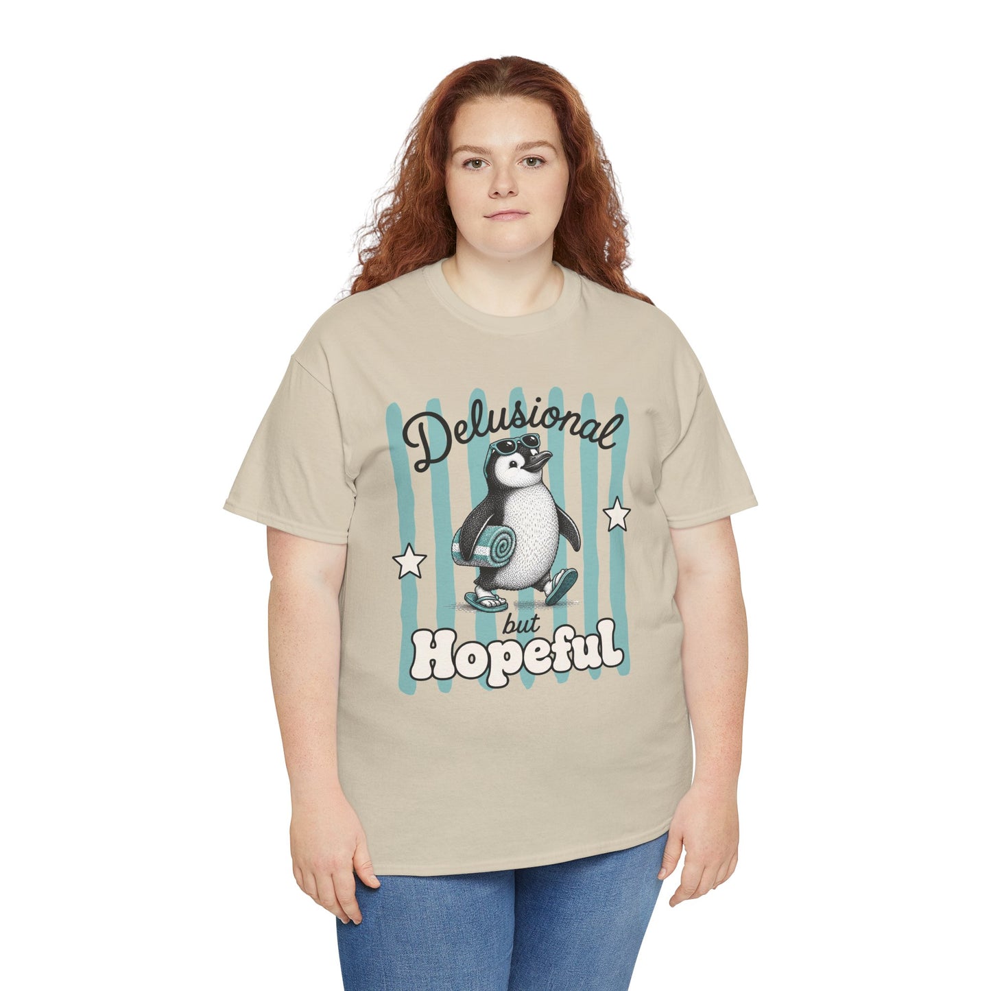 Delusional But Hopeful Retro Penguin Graphic Tee