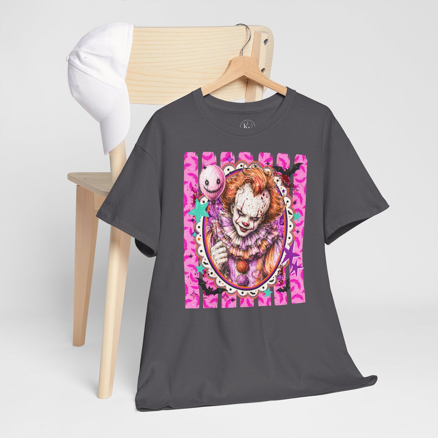Pennywise Portrait Tee — Colorful Spooky Horror Shirt