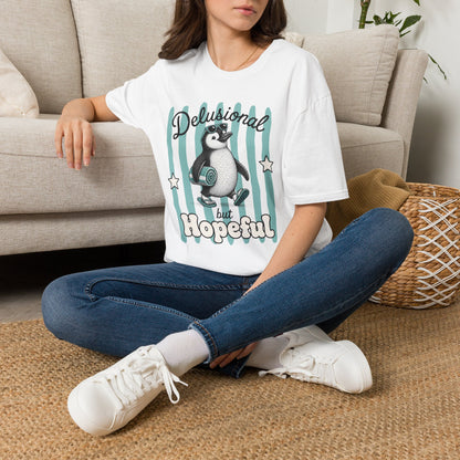 'Delusional but Hopeful' Penguin Graphic Tee