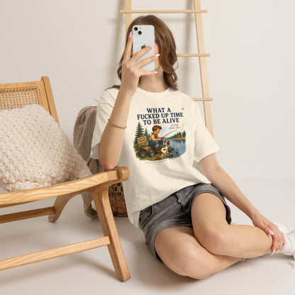 Vintage Fishing Tee — “What a Fucked Up Time to Be Alive”
