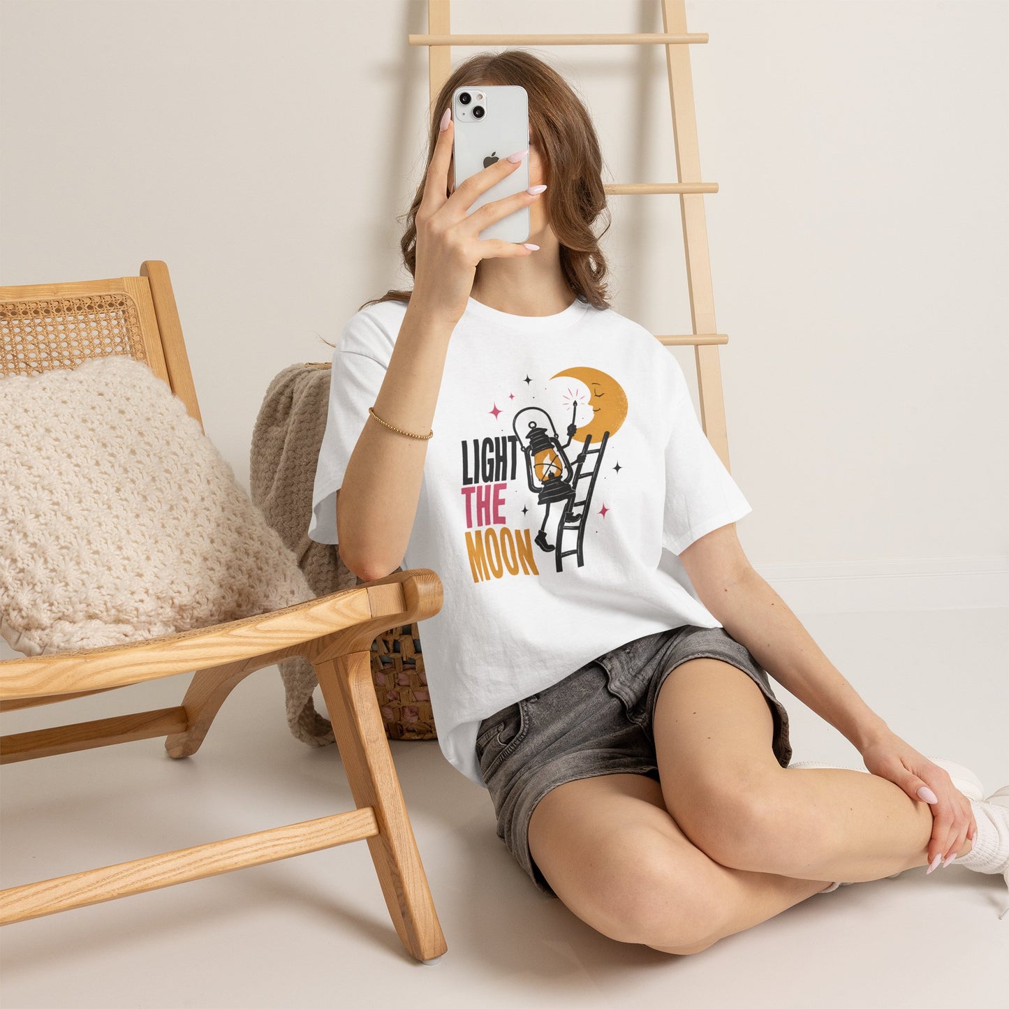 Light the Moon Pop Art Tee — Lantern Lighting the Moon Graphic Tee