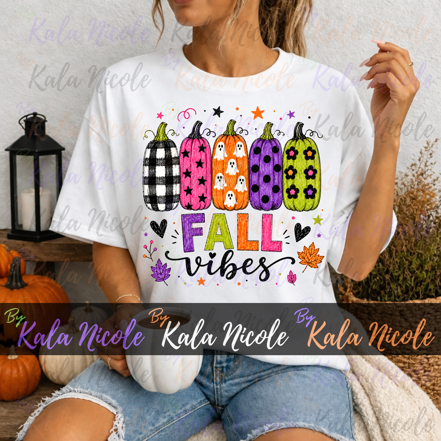 Fall Vibes PNG Bundle | Trendy Fall PNG | Cute Pumpkin Clipart (Digital Download)