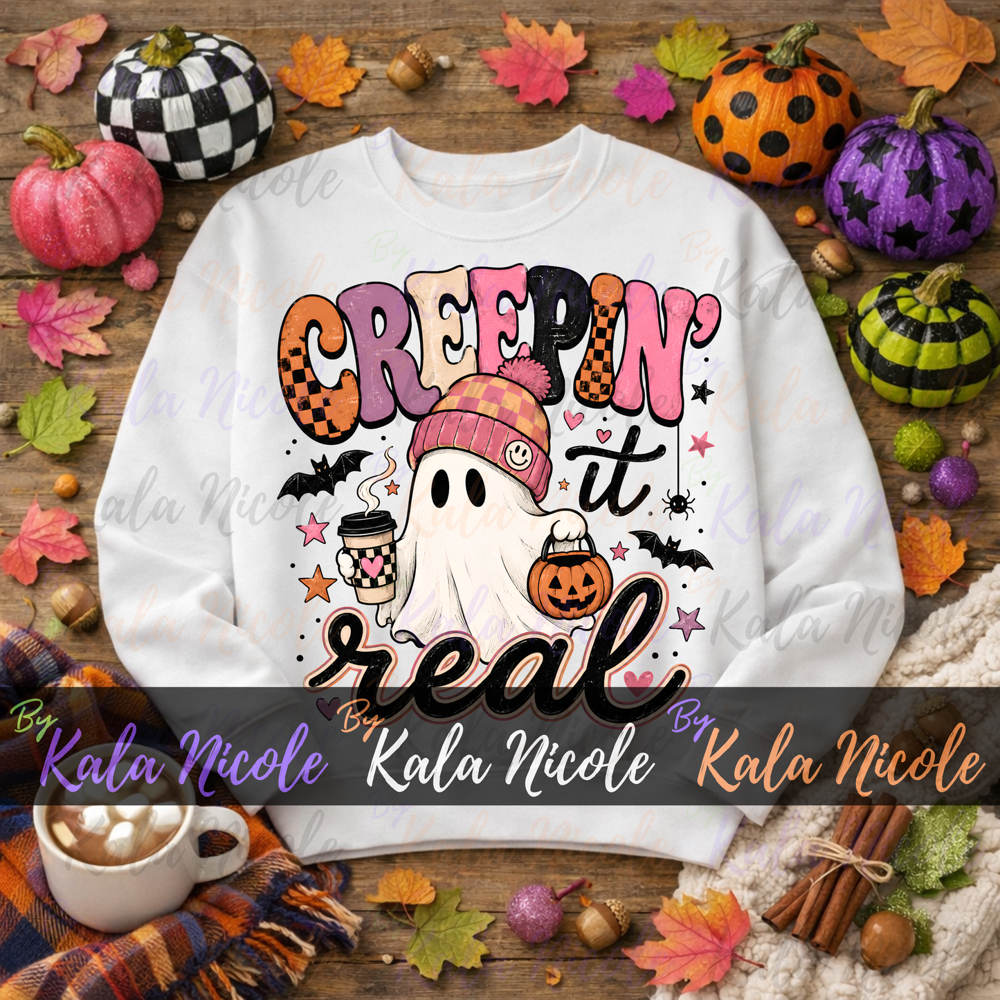 Creepin' It Real PNG | Trendy Halloween PNG | Fall PNG | Cute Ghost Clipart (Digital Download)