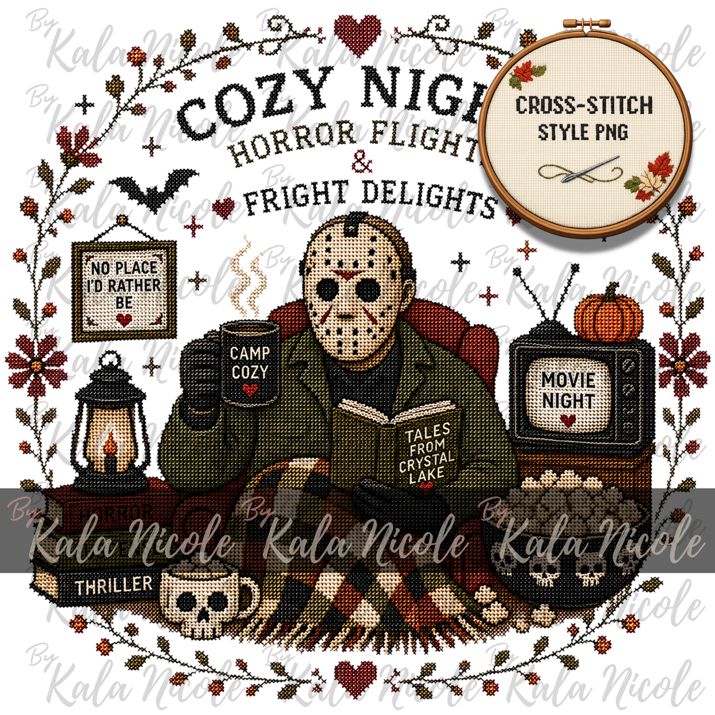Horror Movie Cross-Stitch PNG | Jason Cozy