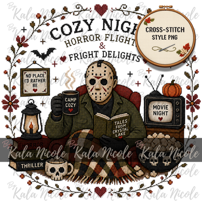 Horror Movie Cross-Stitch PNG | Jason Cozy