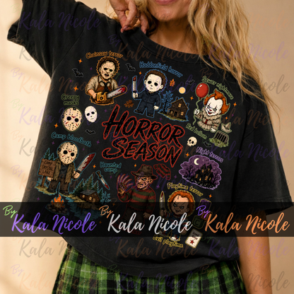 Horror Season Doodle PNG Bundle | Trendy Halloween PNG | Horror Movie Clipart (Digital Download)