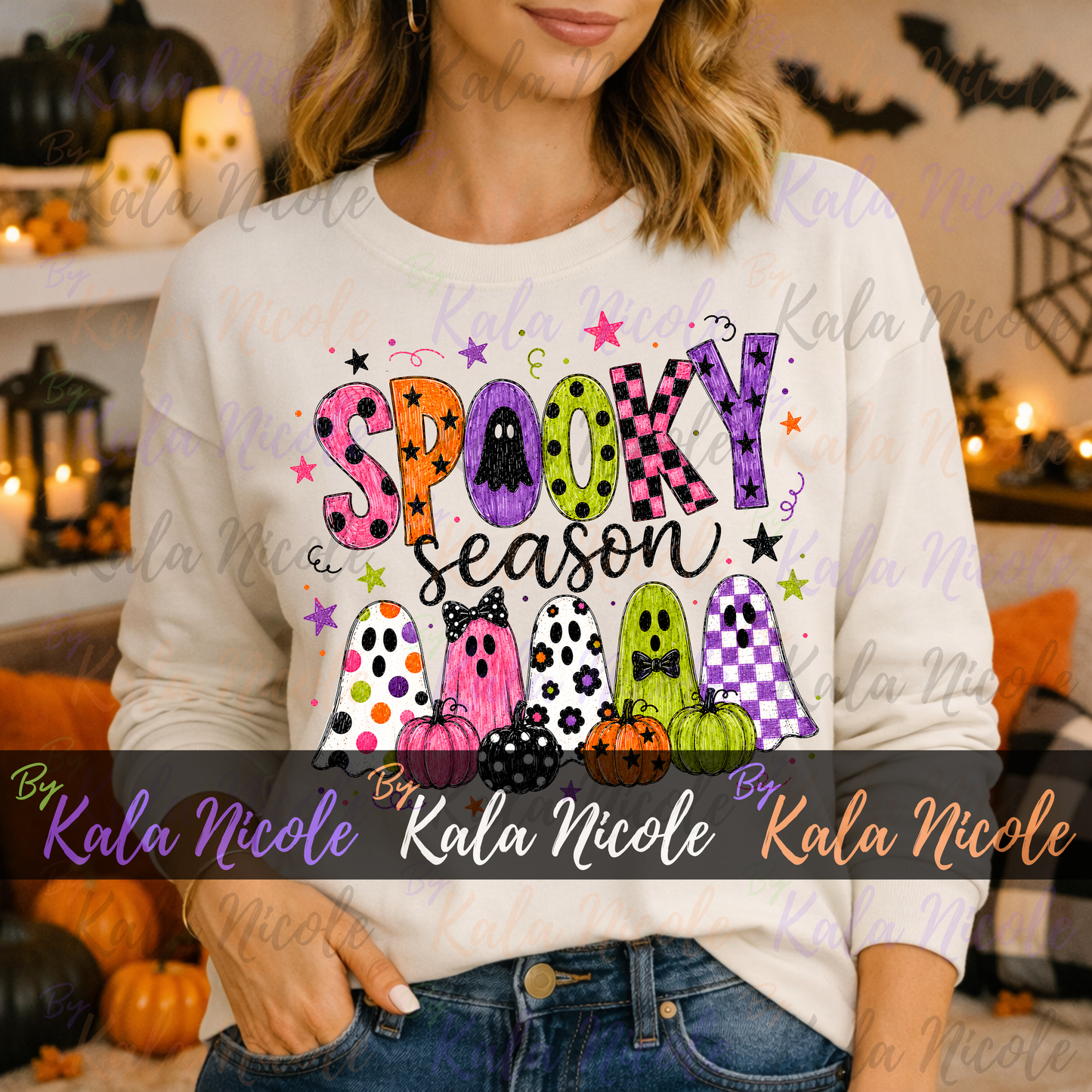Spooky Season PNG Bundle | Trendy Halloween PNG | Fall PNG | Cute Ghost Clipart (Digital Download)