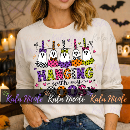 Hanging With My Boos PNG Bundle | Trendy Halloween PNG | Fall PNG | Cute Ghost Clipart (Digital Download)