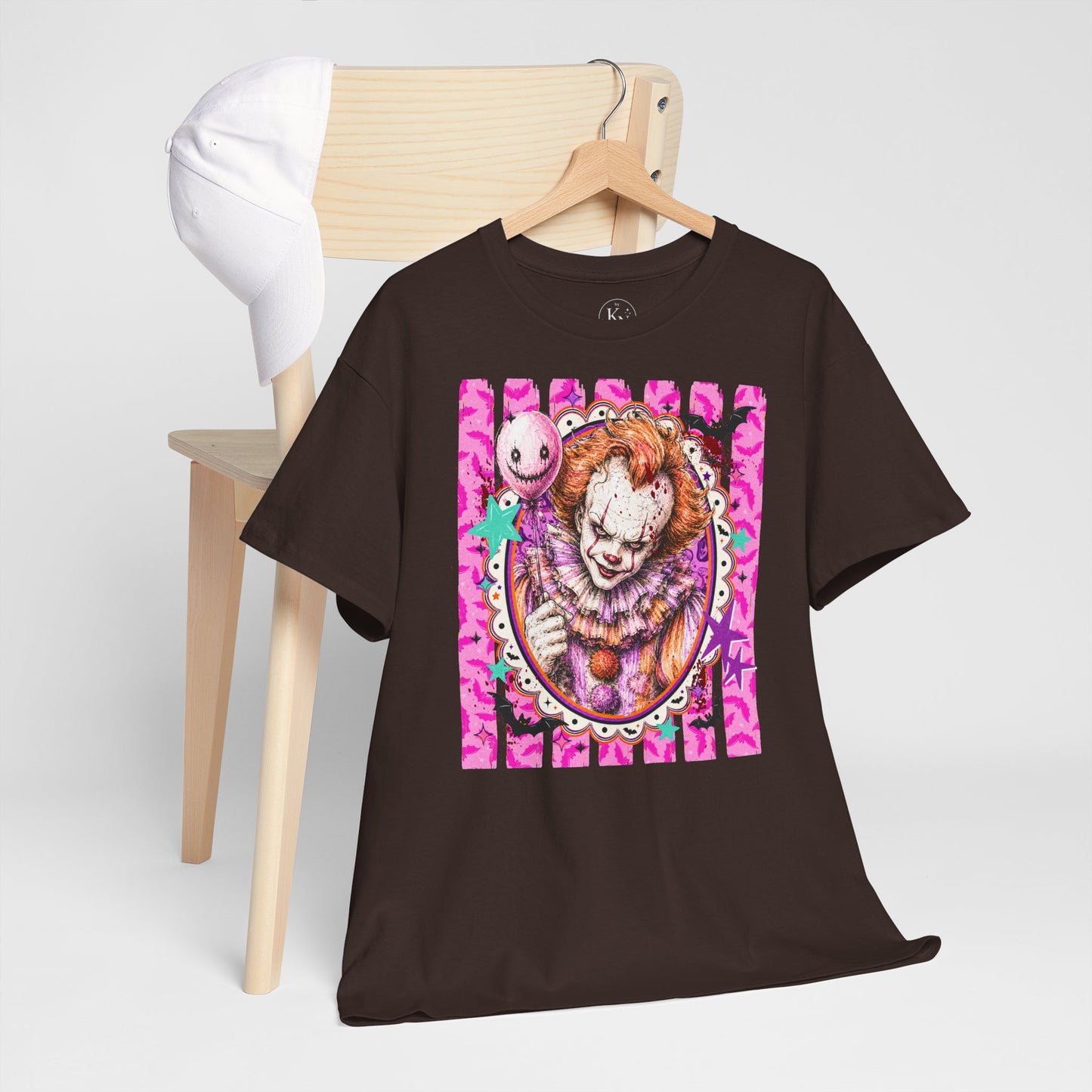 Pennywise Portrait Tee — Colorful Spooky Horror Shirt