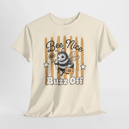 Bee Nice or Buzz Off Retro Bee Graphic Tee