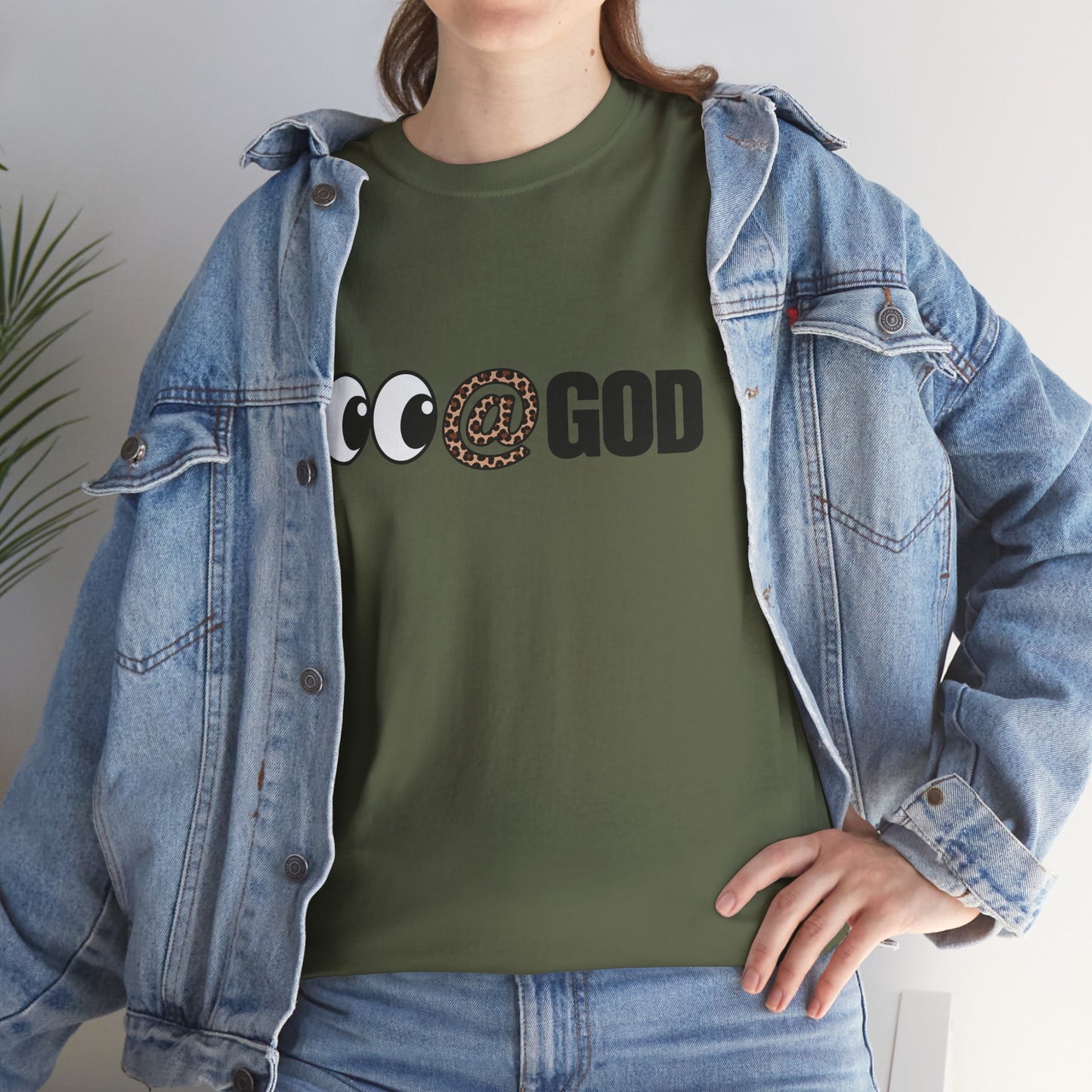Look At God Leopard Print Graphic Tee
