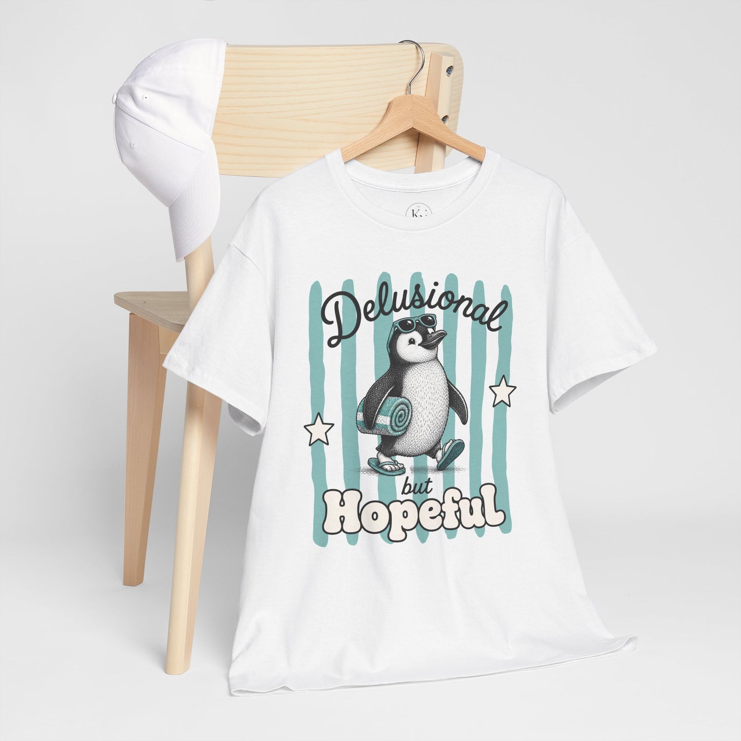 Delusional But Hopeful Retro Penguin Graphic Tee