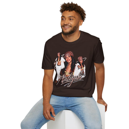 Aaliyah Tribute T-Shirt — Vintage 90s R&B Bandana Graphic Tee