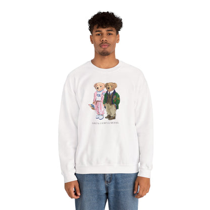 Personalized Couples Crewneck Sweatshirt — Custom Bear Illustration | Gift for Him & Her
