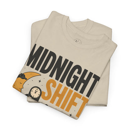 Midnight Shift Pop Art Tee — Moon & Stars 'Clocking In' Night Tee