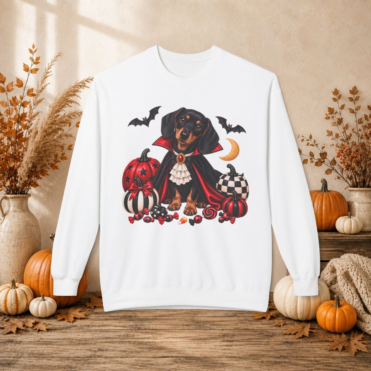 Dachshund Vampire Halloween Sweatshirt