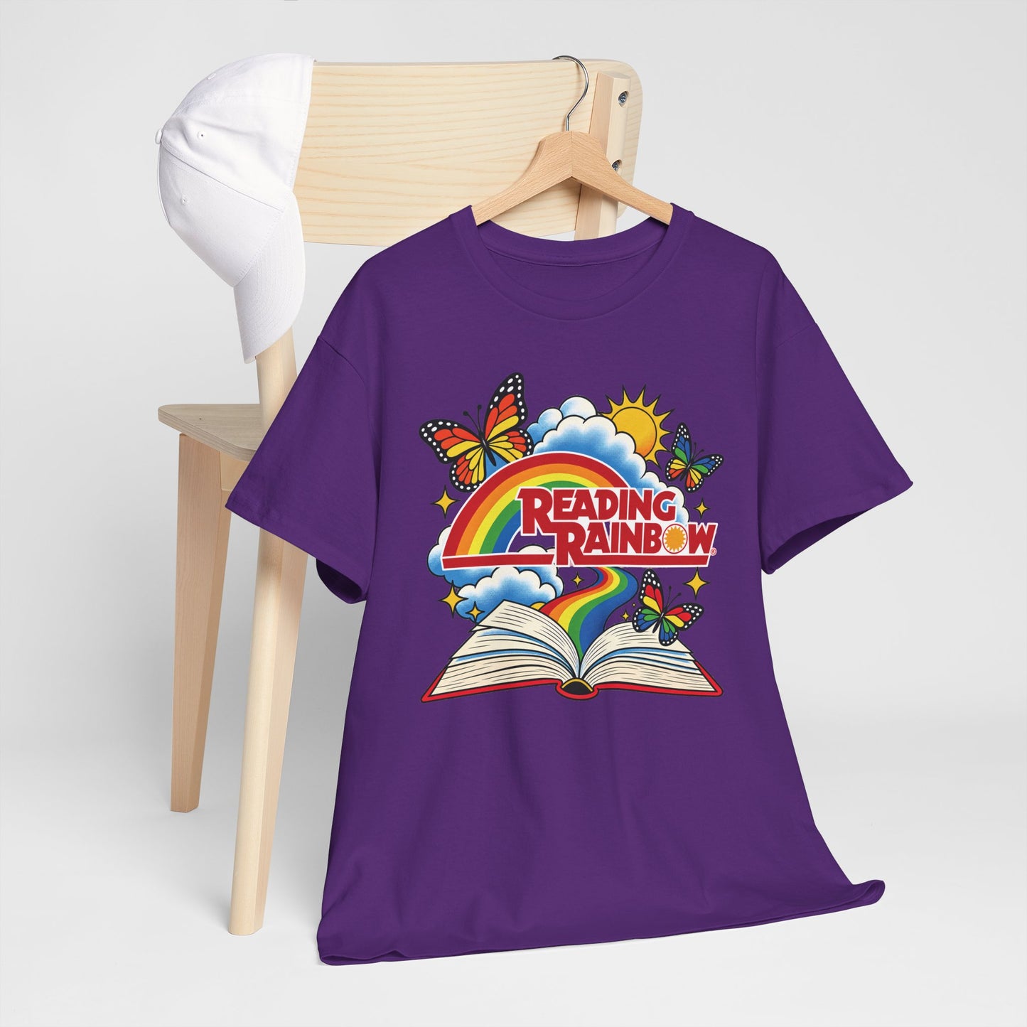 Rainbow & Butterflies Retro Book Graphic Tee